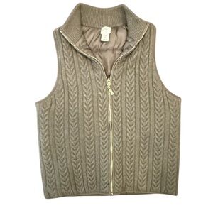 Joie Green Cable Knit/Puffer Reversible Vest Size Medium MSRP $298